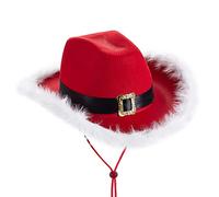 Cowgirl Hat Costume Carnival Headwear,Disco Prom Cowboy Hat,Game Costume,Bridesmaids,Ladies/Men Western Hat (A-Red with white border, 均码)