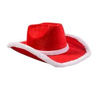 Cowgirl Hat for Girls, Santa Cowgirl Hat - Red and White Cowboy Hat | Unisex Cowboy Hat for Christmas Fancy Dress Party Supplies