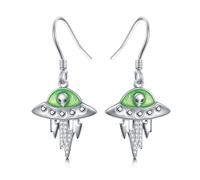 Cowgirl/Mountain/Prince Symbol/Filigree/Sun/Leaf/Eiffel Tower/Planet/Alien Earring 925 Sterling Silver Dangle Drop Earring for Women