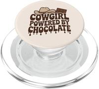 Cowgirl Powered By Chocolate Funny Western Country Rodeo PopSockets PopGrip for MagSafe