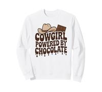 Cowgirl Powered By Chocolate Funny Western Country Rodeo Sweatshirt