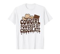 Cowgirl Powered By Chocolate Funny Western Country Rodeo T-Shirt