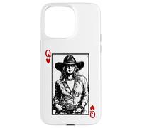 Cowgirl Queen of Hearts Western Playing Card Case for iPhone 15 Pro Max