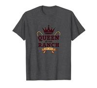 Cowgirl Queen of The Ranch Western Royalty Est. 1873 T-Shirt, Men, Dark Heather Grey, 5XL