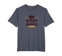 Cowgirl Queen of The Ranch Western Royalty Est. 1873 T-Shirt, Men's Big and Tall, Heather Blue, 4X Tall