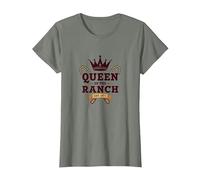 Cowgirl Queen of The Ranch Western Royalty Est. 1873 T-Shirt, Women, Olive Heather, S