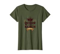 Cowgirl Queen of The Ranch Western Royalty Est. 1873 T-Shirt, Women, Olive, S
