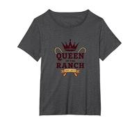 Cowgirl Queen of The Ranch Western Royalty Est. 1873 T-Shirt, Women's Plus, Dark Heather Grey, 4X