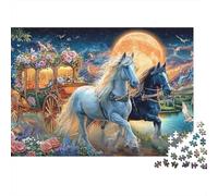 Cowgirl Ride Jigsaw Puzzles for Adults 1000 Pieces, Interlock Perfectly Fantasy Horses Carriage No Dust Difficult Puzzle Home Decor Birthday Party Gift,Colourful Toy 70x50cm/1000pcs