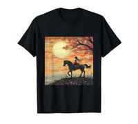 Cowgirl Riding At Sunset T-Shirt