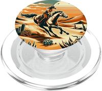 Cowgirl Riding Western Bronco Horse Ranch Countrygirl Desert PopSockets PopGrip for MagSafe