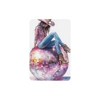 Cowgirl Sitting On Giant Disco Ball Car Air Fresheners 4 Pcs Hanging Scented Cards Fragrance Scented Cards For Car Aromatherapy Tablets