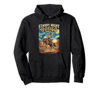 Cowgirl Starry Night Rodeo Western Equestrian Pullover Hoodie