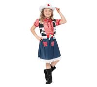 Cowgirl Sweetie Costume, Blue, With Dress, Vest, Scarf, Belt & Hat