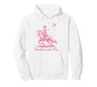 Cowgirl Vintage Western Retro Fearless and Free Pink Pullover Hoodie