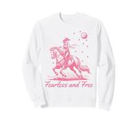 Cowgirl Vintage Western Retro Fearless and Free Pink Sweatshirt