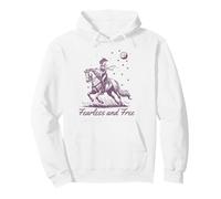 Cowgirl Vintage Western Retro Fearless and Free Purple Pullover Hoodie