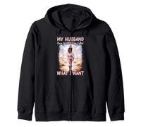 Cowgirl Wife Humor Western Quote My Husband Does What I Want Zip Hoodie
