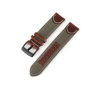 Cowhide 20mm 22mm Leather Watch Band Butterfly Buckle Fit for Huawei GT5/4 46mm /Samsung Galaxy 7 6 5 4(Green pin buckle,20mm)