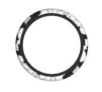 Cowhide, Cow Skin Print Pattern Steering Wheel Cover Universal 15 Inch Advanced Anti Slip Breathable Car Steering Wheel Accessories for Men and Women