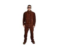 Cowhide Electric Welding Suit Work Clothes Special Protective Clothing Anti Scalding Leather Safety Suits Welder Uniform(Unlined brown,XXXL)