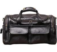 Cowhide Hand Travel Bag Abrasive Leather Men's Fitness Duffel Bag Leather Crossbody Shoulder Bag(1)