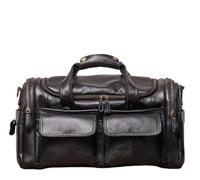 Cowhide Hand Travel Bag Abrasive Leather Men's Fitness Duffel Bag Leather Crossbody Shoulder Bag(1)