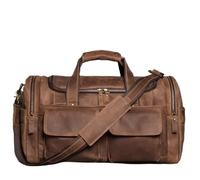 Cowhide Hand Travel Bag Abrasive Leather Men's Fitness Duffel Bag Leather Crossbody Shoulder Bag(3)