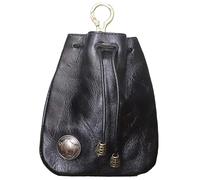 Cowhide Leather Bag, Cowhide Leather Purse - Coin Purses - Retro Storage in Car Key Case, Handmade Drawstring Key Case for Women, Black, Please refer to the description, Please refer to description
