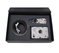 Cowhide Leather Belt, Wallet and Keychain Gift Box, Stylish Men’s Accessories, Premium Set by Celestial Leather