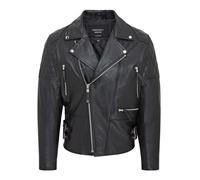 Cowhide Leather Brando Biker Jacket - Garland Infinity Leather Black 4XL