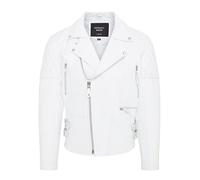 Cowhide Leather Brando Biker Jacket - Garland Infinity Leather White XL