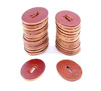 Cowhide Leather Handle Washers - Oval Shape - (1.30 x 1.00 x .125) - (Chestnut) - USA Made - (for Knife Making & Hobby) - (25 Pack)