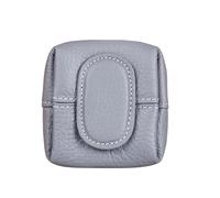 Cowhide Leather Purse Mini Wallet for Women Secure Loose Change Storage Key Holder Compact Organizer (Light Purple, One Size)