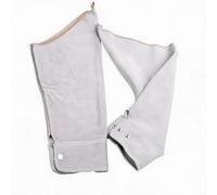 Cowhide Leather Welding Sleeves 60cm - Heat & Flame Resistant Arm Protection with Button Cuff, Stitching for Welding, Blacksmithing, Grilling, Gardening - 1 Pair(Light Grey)