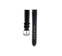 Cowhide Men Watch band Fit for Casio A158 A168 F91W AE-1200WHD A159 A169 AE1200(Black-silver)