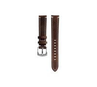 Cowhide Men Watch band Fit for Casio A158 A168 F91W AE-1200WHD A159 A169 AE1200(Dark brown-silver)