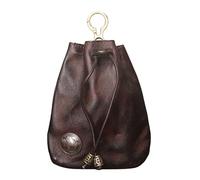 Cowhide Purse, Car Key Case, Leather Retro Storage Bag, Leather Car Key Case, Drawstring Handmade Pouch for Women