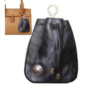 Cowhide Purse - Leather Purse | Drawstring Purse | Leather Drawstring Coin Purse, Coin Organiser for Men and Women, Durable Leather Purse for Long-Lasting Use, Small Pouch for Keys and Coinss, black