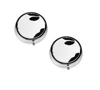 (Cowhide) Round Pill Box with 3 Compartment Small Pill Organizer Portable Pill Case Vitamin Containers, Travel Essentials 4.6x4.6x1.8 cm