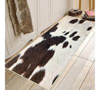 Cowhide Rug Cow Print Rug for Bedroom Western Rugs Black and Brown Runner Rug 2x6,Farmhouse Vintage Throw Accent Area Rug Non Slip Washable Floor Carpet for Entryway Hallway Kitchen Laundry Bathroom