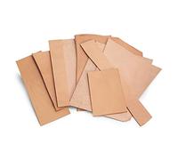Cowhide, Sleek Leather, Thick Leather, Carving Leather, Vegetable-Tanned Cowhide, Leathercraft, Arts and Crafts, Decoration, 2.0-3.0 mm Leather Thickness, Various Size, Approx. 500 Grams