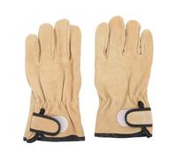 Cowhide Work Gloves Heat Resistant Barbeque Gloves, Real Cowhide Outer with Polyester Inner for Grilling Cooking Baking, Breathable Fireproof Gloves for Men and Women