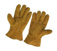 Cowhides Leather Work Gloves, Welding with Extended Forearm Protections Abrasion for Grinding, Construction Industrial Work