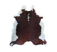 Cowhides Rug 7x6.5 Hereford Natural Leather