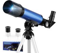 Cowiewie kid Telescope for Beginners and Kids, 50mm Aperture Refractor, Portable, Astronomical Telescopes with Tripod, 2 Eyepieces, Astronomy Gift