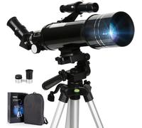 Cowiewie Telescope Refractor Telescope for Kids & Beginners Scope Telescopes for Adults Astronomy 70mm Aperture 400mm, Compact and Portable Travel with Backpack View the Moon, Planets, Stars