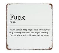 CowkissSign Metal Plaque Tin Sign Fuck Noun Definition Retro Wall Decoration Plaques Fuck Definition Men Cave Signs Dictionary Artwork Sign for Yard Garage Bar Coffee Garden 10x10in