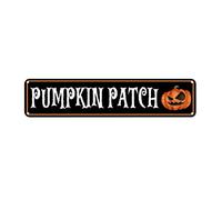 CowkissSign Pumpkin Patch Funny Halloween Pumpkin Metal Signs Fall Halloween Welcome Metal Plaque October 31 Happy Halloween Vintage Metal Sign Poster for Bedroom Yard Garage Garden 18x4in