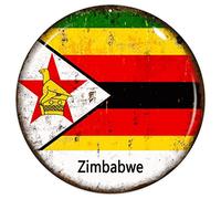 CowkissSign Zimbabwe Country Flag Metal Wall Decor Sign Traveling Decorations Souvenir Vintage Home Decorative Signs Zimbabwe Lovers Gift Metal Plaque Sign for Kitchen Porch 9x9in